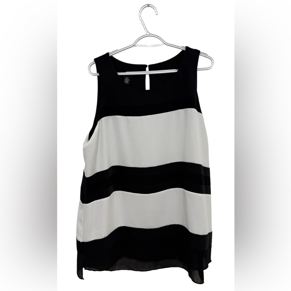 Alfani Monochrome Striped Tank Top Size 16